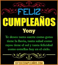 Frases de Cumpleaños Yony
